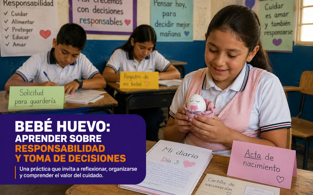 Entre padres jóvenes y bebé huevo